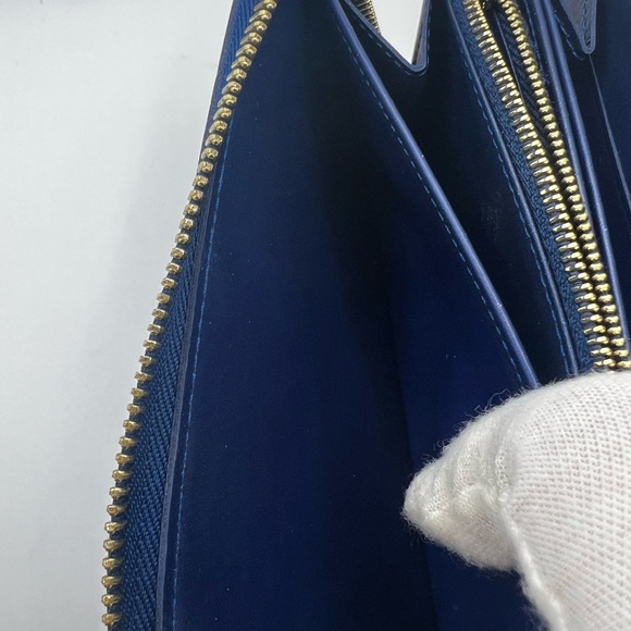 GUG Louis Vuitton Rare Vernis Blue Floral IKAT Zippy Wallet - Picture 8 of 11